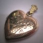 Antique Victorian Gold Locket Pendant Vintage Floral Basket Heart 1920