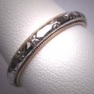 Antique Eternity Band Ring Sterling Gold Vintage Art Deco Wedding 8 3/4 Rare Size