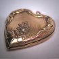 Ornate Antique Gold Heart Locket Necklace Vintage Victorian Floral 1920