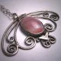 Antique Arts and Crafts Banded Agate Silver Handmade Pendant Necklace c.1900