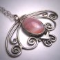 Antique Arts and Crafts Banded Agate Silver Handmade Pendant Necklace c.1900