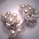 Antique Mikimoto Pearl Earrings Vintage Art Deco 6mm SS Wedding