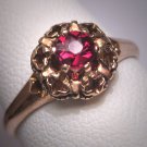 Antique Bohemian Garnet Wedding Ring Vintage Art Deco Victorian Gold c.1900