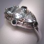 SOLD Vintage Aquamarine Sapphire Diamond Ring Wedding Art Deco Style