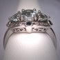 SOLD Vintage Aquamarine Sapphire Diamond Ring Wedding Art Deco Style
