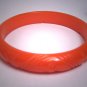 Antique Bakelite Bangle Bracelet Orange Carved Vintage 1940s Art Deco