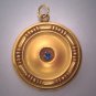 Antique Ceylon Blue Sapphire Locket Pendant Vintage Victorian Gold 1890