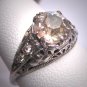 Antique White Sapphire Wedding Ring Vintage Art Deco