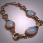 Fine Antique Australian Opal Bracelet 14K Gold Link Vintage Art Deco 1930s