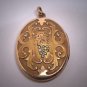 Rare Antique Gold  Seed Pearl Locket Floral Grape Motif Art Nouveau Victorian 1900