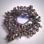 Antique Style Vintage Cameo Pin Brooch Enamel and Crystals Victorian Style