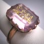 Rare Antique Rose de France Amethyst Rose Cut Diamond Ring Floral Victorian 19th Century Wedding