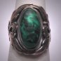 Rare Antique Art Nouveau Turquoise Ring Vintage Ornate Silver Victorian Wedding 1890