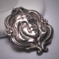 RARE Antique Art Nouveau Silver Pin Woman's Face Original 1890s