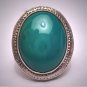 Antique Australian Jade Ring Vintage Art Deco Engraved Silver 1920 Wedding