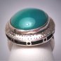 Antique Australian Jade Ring Vintage Art Deco Engraved Silver 1920 Wedding
