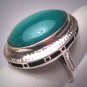 Antique Australian Jade Ring Vintage Art Deco Engraved Silver 1920 Wedding