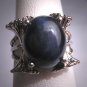 Vintage Blue Star Sapphire Ring 8ct Wedding Band Retro Art Deco Gemstones 1950