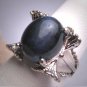 Vintage Blue Star Sapphire Ring 8ct Wedding Band Retro Art Deco Gemstones 1950
