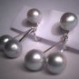 Antique Silver Akoya Baroque Pearl Earrings 8mm Vintage Art Deco - Wedding Jewelry 1930s