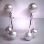 Antique Silver Akoya Baroque Pearl Earrings 8mm Vintage Art Deco - Wedding Jewelry 1930s