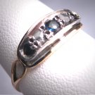 Antique Rose Cut Diamond Sapphire Wedding Ring Victorian Edwardian Art Deco Engagement