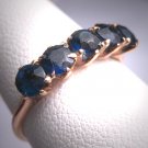 Antique Blue Sapphire Wedding Ring Band Victorian Ar Deco c.1900