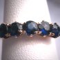 Antique Blue Sapphire Wedding Ring Band Victorian Ar Deco c.1900