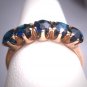 Antique Blue Sapphire Wedding Ring Band Victorian Ar Deco c.1900