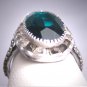Antique Emerald French Paste Ring Art Deco Retro 1920