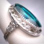 Antique Emerald French Paste Ring Art Deco Retro 1920