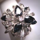 Antique Palladium Diamond Sapphire Ring Vintage Art Deco 1920-40's
