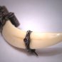 Antique Georgian Victorian Garnet Turquoise Tusk Sword Brooch Pin Silver 19th Century