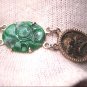 Antique Fine Jewelry Carved Jade Link Bracelet Silver Jadeite Vintage 1930s