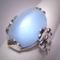 Antique Style Blue Moonstone Ring Vintage Retro Art Deco Victorian 1950s