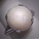 Vintage Australian Opal Ring Art Deco Wedding Sterling Silver 1920's Uncas