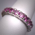 Estate Vintage Pink Tourmaline Eternity Band Ring Wedding Engagement Anniversary