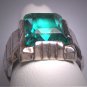 Antique Emerald French Paste Ring Art Deco Retro 1920 Wedding