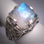 Vintage Victorian Style Moonstone Filigree Ring Edwardian Wedding