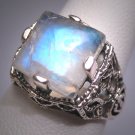 Vintage Victorian Style Moonstone Filigree Ring Edwardian Wedding