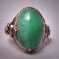 Antique Jade Ring Victorian Art Deco Vintage Wedding c.1900 Green Jadeite 14K Gold Filigree