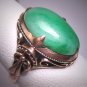 Antique Jade Ring Victorian Art Deco Vintage Wedding c.1900 Green Jadeite 14K Gold Filigree