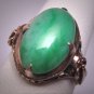 Antique Jade Ring Victorian Art Deco Vintage Wedding c.1900 Green Jadeite 14K Gold Filigree