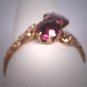 Antique Double Rhodolite Garnet Ring Georgian Victorian Chased Gold Wedding - 19th Century