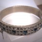 Antique Filigree Bangle Bracelet Art Deco Sapphire French Paste c.1900