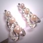 Antique Three Akoya Pearl Heart Earrings Vintage Art Deco - Wedding Jewelry 1930s