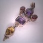 Vintage Amethyst Garnet Citrine Pendant Necklace Lavaliere Victorian Arts and Crafts Revival