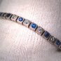 Antique Art Deco Sapphire French Paste Bracelet Vintage Sterling Silver c.1920s