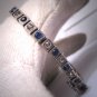 Antique Art Deco Sapphire French Paste Bracelet Vintage Sterling Silver c.1920s