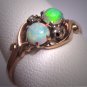 Antique Opal Diamond Ring Vintage Victorian Wedding Gold Engagement Band 1890